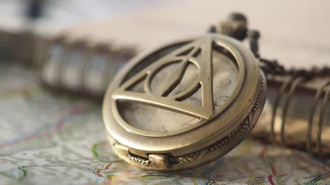 Unique compass with intricate design on world map Stock Footage 316275904