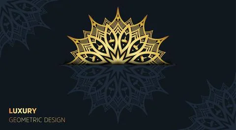 Unique cool gradient luxury color mandala art background template Stock Illustration