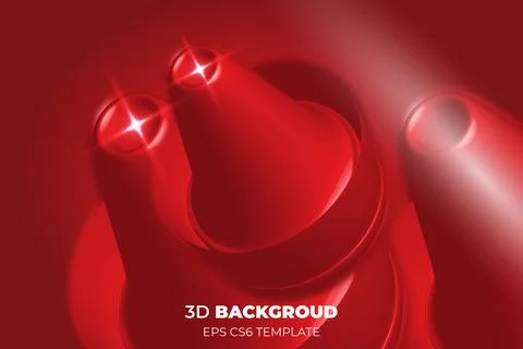 Unique creative 3d realistic gradient red color custom shape background design Stock Illustration