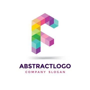 Unique creative colorful initial Letter F logo icon monogram design Stock Illustration