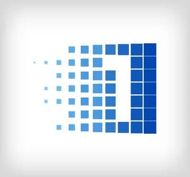 Unique creative digital number 1 logo set. Stock Illustration