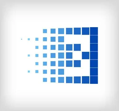 Unique creative digital number 3 logo set. Stock Illustration