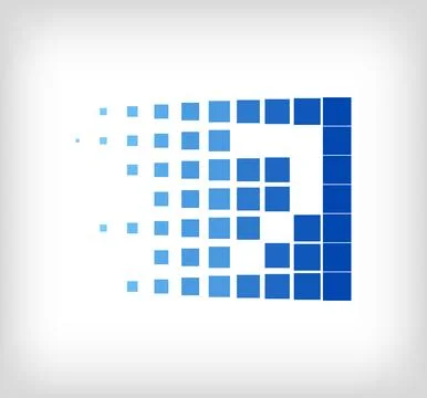 Unique creative digital number 7 logo set. Stock Illustration