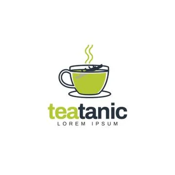 Unique Creative Green Tea Logo Symbol Stock Illustration