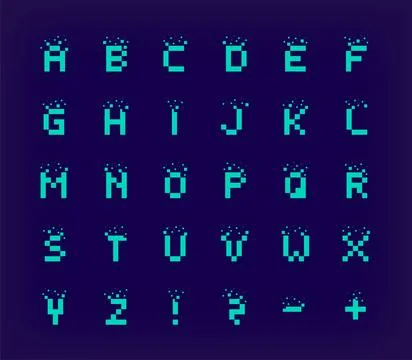 Unique creative technology alphabet logo set. Stock Illustration