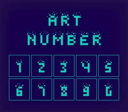 Unique creative technology number logo set. Stock Illustration