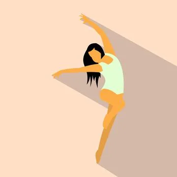 Unique dance flat icon 스톡 일러스트