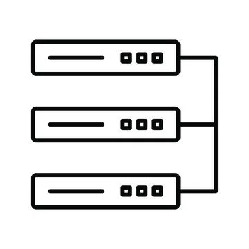 Unique Data Center Vector Line Icon Illustrazione stock