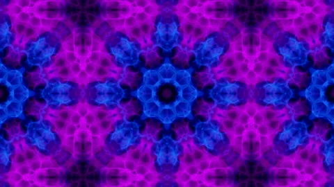 Unique decorative geometric pattern for VJ mix. Blue purple mystical abstraction Video stock 207225627