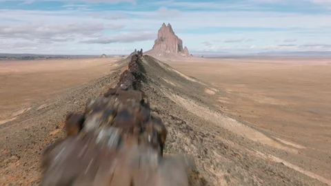 Unique deserted landscape around Ship Rock, New Mexico as seen from above 動画素材 170284356