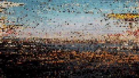 Unique Design. Abstract Digital Animation. Pixel Noise Glitch Error Video Damage Stock Footage 100571856