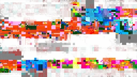 Unique Design Abstract Digital Animation Pixel Noise Glitch Error Video Damage Stock Footage 102710825