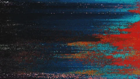 Unique Design Abstract Digital Animation Pixel Noise Glitch Error Video Damage Stock Footage 106421220