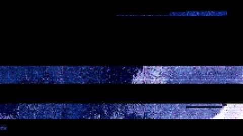 Unique Design Digital Pixel Noise Glitch Error Video Damage, Black Screen - Use Stock Footage 114244051