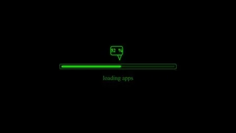 Unique design digital technology waiting loading bar on black color illustr.. Stock Illustration