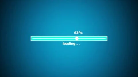 Unique design digital technology waiting loading bar on cyan color background Illustrazione stock