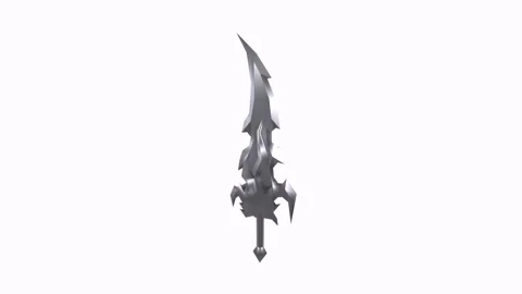 Unique design of a fantasy sword displayed against a plain background Stock-Footage 296016043