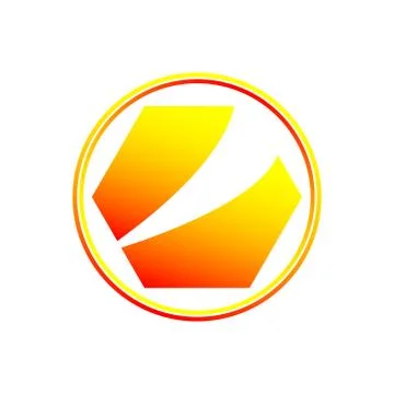 Unique design of the logo in the form of a hexagon with a cutout Illustrazione stock