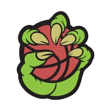 Unique design for monster hand hold a basketball vector design Stock Illustration