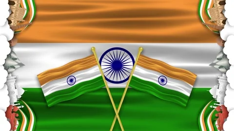 Unique design of two waving indian national flags Stock Footage 312822154