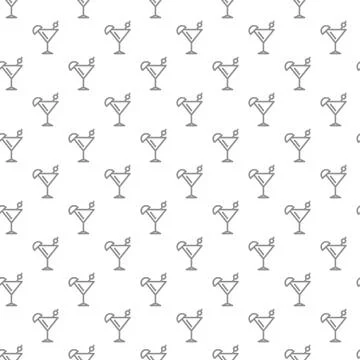 Unique digital cocktails seamless pattern with various icons and symbols on Illustrazione stock