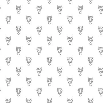 Unique digital crane hook seamless pattern with various icons and symbols on Illustrazione stock
