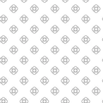 Unique digital flowers seamless pattern with various icons and symbols on white Illustrazione stock