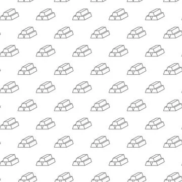 Unique digital gold ingots seamless pattern with various icons and symbols on Stock Illustration