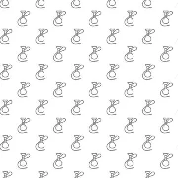 Unique digital hookah seamless pattern with various icons and symbols on white Stock Illustration