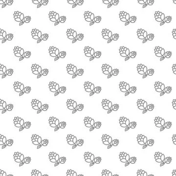 Unique digital hops seamless pattern with various icons and symbols on white Stock Illustration