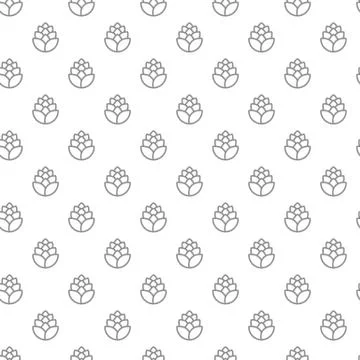 Unique digital hops seamless pattern with various icons and symbols on white Stock Illustration