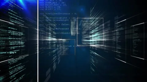 Unique digital loop video of interface and various computer programming scripts Stock Footage 203875551