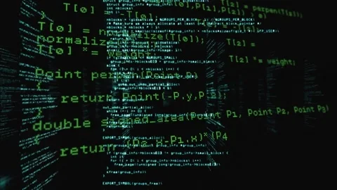 Unique digital loop video of various computer programming scripts Stock Footage 203875540