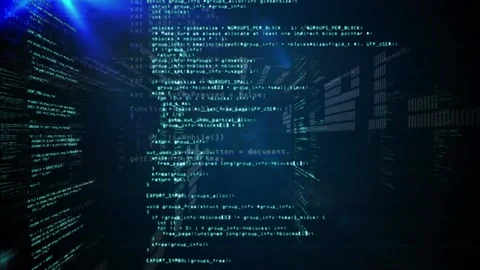 Unique digital loop video of various abstract computer programming scripts Stock Footage 203875550