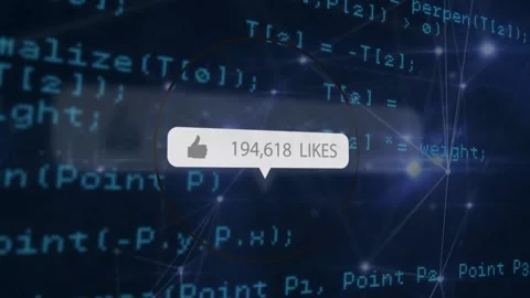Unique digital video of computer programming scripts with increasing social Stock Footage 203875520