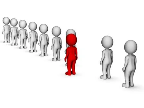 Unique Disagree Represents Stand Out And Men 3d Rendering Illustrazione stock