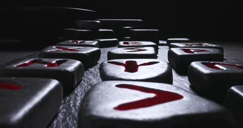 Unique divination by Celtic rune stones. Parallax effect Stock Footage 161464542