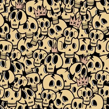 A unique doodle style illustration at the intersection of creepy and cute. Th Stock Illustration