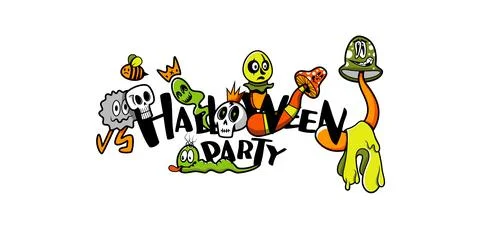 A unique doodle style illustration at the intersection of creepy and cute. Th Stock Illustration