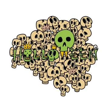 A unique doodle style illustration at the intersection of creepy and cute. Th 스톡 일러스트