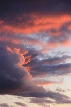 Unique, Dramatic  cloud shapes and colors vertical 写真素材