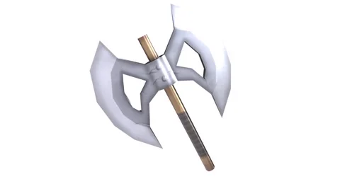 Unique dual-headed axe design showcased in 3D model rendering Stock-Footage 283232990