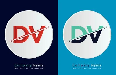 Unique DV letter logo Icon vector template. Stock Illustration