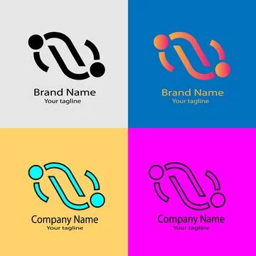 Unique Dynamic Connection Symbol Logo Design Illustrazione stock