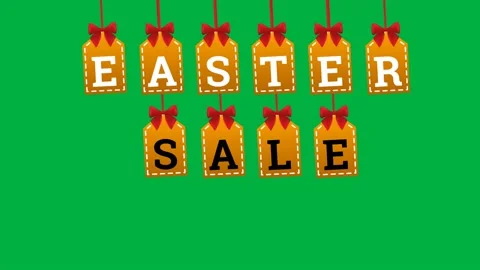 Unique Easter sale concept with price tags on green screen Stock Footage 234111936