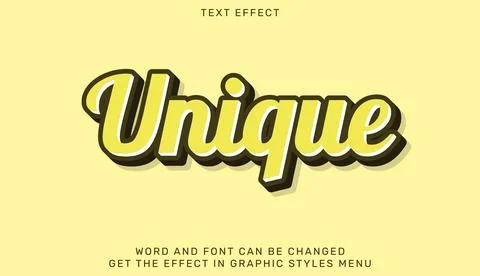 Unique editable text effect in 3d style Stock Illustration