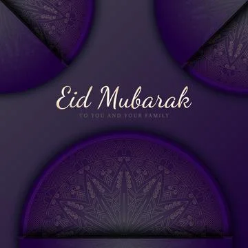 Unique eid mubarak celebratory illustrated with mandala vector template Illustrazione stock