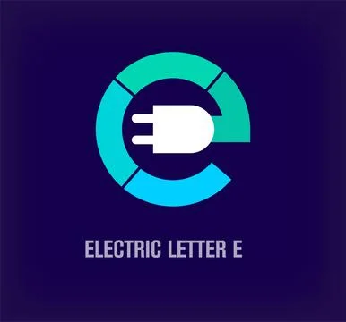 Unique electrical plug letter e logo. Stock Illustration