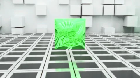 Unique endless loop of an abstract green crystal pattern for visual experiences Vídeo Stock 294332303