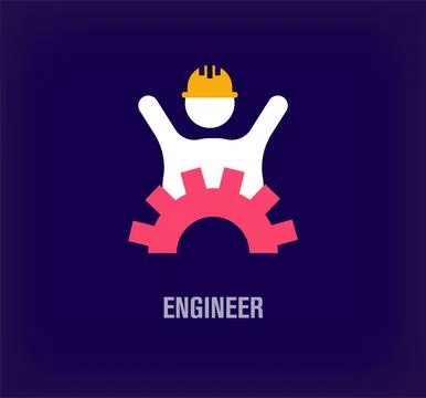 Unique engineer gear logo. Stock Illustration